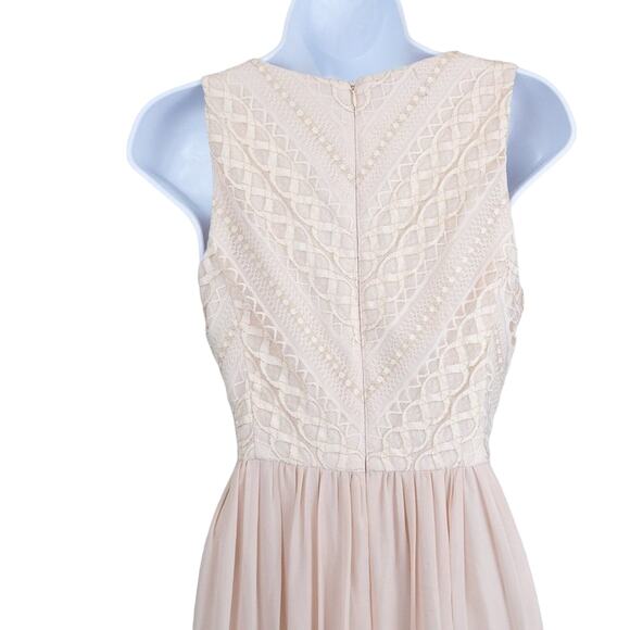 GIANNI Bini light pink/peach full length lace bodice formal dress. 4. - Picture 6 of 13